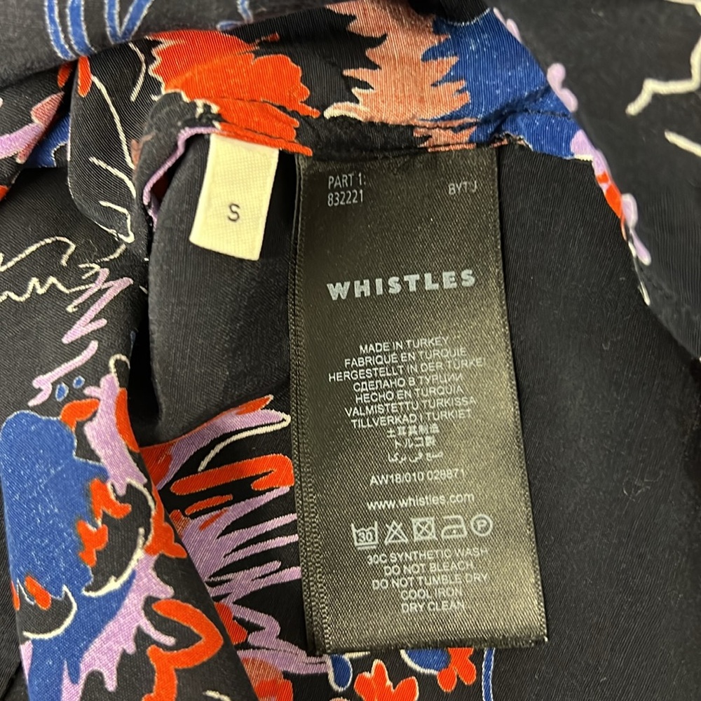 Whistles Blouse Top Freya Hibiscus Floral Dress Shirt Womens Small Designer Bold - Picture 8 of 9